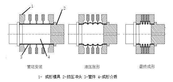 金屬波紋管整體內高壓成形技術原理圖